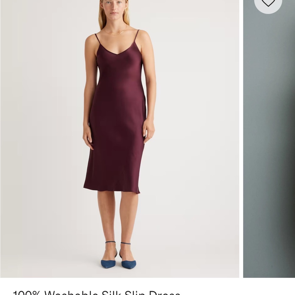 Quince Washable Stretch Silk Slip Midi Dress – Medium - Picture 3 of 3